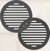 Two black circular grates with horizontal slats are shown against a light gray background. Anteprima dell’immagine prodotto