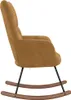 houpací křeslo vidaXL Brown Velvet Náhled obrázku produktu 4