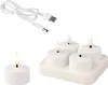 LED Teelichter mit Timer 4cm Kunststoff 4er Set Weiß / Warmweiß Produktbild-Vorschau