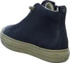 A single blue high-top sneaker with a tan sole, shown from a side-rear angle against a white background. Produktbild-Vorschau