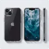 Three views of a transparent phone case on a white background. Produktbild-Vorschau