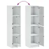 vidaXL Highboard mit Glastüren Weiß 35x37x142 cm Produktbild-Vorschau 8