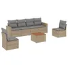 7-tlg. Garten-Sofagarnitur mit Kissen Beige Poly Rattan Produktbild-Vorschau 1