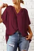 ASKSA Femme Elégante Chemise à volants Casual Shirt Col V Voir les images du produit 2