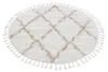 Hochflorteppich Eddy Rund Beige Ø 200 cm Floral | Moderner Produktbild-Vorschau 3