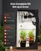 A grow tent setup with plants inside, accompanied by a list of included lighting and ventilation components. Anteprima dell’immagine prodotto