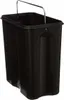 A black rectangular trash can with a silver handle is shown against a white background. Náhled obrázku produktu