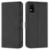 A black flip case for a smartphone is shown from two angles, open and closed. Náhled obrázku produktu