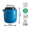 Plasteo 30 L Weithalsfass Lebensmittelecht HDPE Futtertonne Produktbild-Vorschau 2