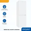 A white refrigerator with several informational icons and text overlayed. Produktbild-Vorschau