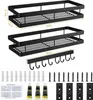 Gewürzregal Wand ohne Bohren 2er Set Edelstahl Schwarz 35 x Produktbild-Vorschau 2