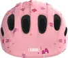 A pink children's helmet with a floral and butterfly pattern. Produktbild-Vorschau