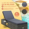 CASARIA® Lettino Prendisole 200x58 cm con Tavolino Anteprima dell’immagine prodotto 2