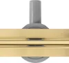 A close-up, studio shot of a shower drain with a brushed gold finish. Produktbild-Vorschau