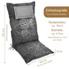 A chair cushion with dimensions and specifications shown. Produktbild-Vorschau