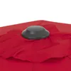 A close-up view of the top of a red umbrella, showing the central cap and fabric. Produktbild-Vorschau