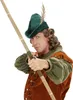 A man dressed as Robin Hood aiming a bow and arrow. Produktbild-Vorschau