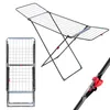 A product image showing a collapsible clothes drying rack in both its open and folded states, with a close-up of a red clip. Náhľad obrázku produktu