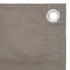 A close-up view of the corner of a taupe-colored fabric, showing stitching and a metal grommet. Náhľad obrázku produktu
