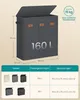 A diagram showing a multi-compartment laundry hamper with dimensions and capacity information. Produktbild-Vorschau