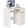 A white computer desk with a monitor, keyboard, and accessories. Podgląd zdjęcia produktu