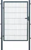 A single gray metal garden gate with a black handle and lock is shown against a white background. Produktbild-Vorschau
