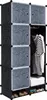 TRMLBE Armoire à vêtements noire DIY Système d'étagères en Voir les images du produit 1