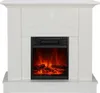 A white electric fireplace with a realistic flame effect. Produktbild-Vorschau