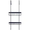 A black metal shower caddy with two shelves, designed to hang over a shower door or rod. Náhled obrázku produktu