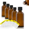 5 x 50 ml lahvička s kapátkem, hnědé sklo, černé víčko Náhled obrázku produktu 1