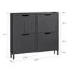 A black cabinet with multiple drawers, shown with dimensions indicated by measurement lines and numbers. Produktbild-Vorschau
