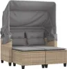 vidaXL, 2-Sitzer Gartensofa Set, 3-tlg., Poly Rattan, Produktbild-Vorschau 4