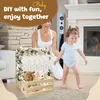 Holz Baby Geschenk Korb mit Griff, Holz Babyparty Schrank, Produktbild-Vorschau 2
