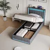 Letto imbottito INONEFT 90x200 cm con LED e USB, letto box Anteprima dell’immagine prodotto 4