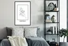 MuchoWow® Gerahmtes Poster Stadtplan - Schwarz und weiß - Produktbild-Vorschau 2