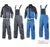 Four sets of workwear outfits displayed against a white background. Produktbild-Vorschau