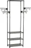 vidaXL Věšák na kabáty z oceli a vlny 55x28,5x175 cm černý Náhled obrázku produktu 1