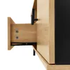 Close-up view of an open drawer in a wooden cabinet, showing drawer slides and screws. Podgląd zdjęcia produktu