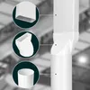 Close-up view of white plastic pipe fittings with callouts showing different sections. Voir les images du produit