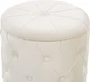 BELIANI Pouf 2er Set Cremeweiß Samtstoff Gesteppt mit Produktbild-Vorschau 6