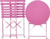 BELIANI Sada 3 kusů Bistro Set Růžový kovový skládací Náhled obrázku produktu 9