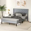 Rama łóżka COSTWAY pod materac 200x140 cm, tapicerowana Podgląd zdjęcia produktu 2