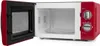 An open red and white microwave oven is shown against a white background. Anteprima dell’immagine prodotto