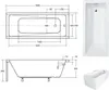 Badewanne MODERN BLACK&WHITE 170x70 mit Füßen, Siphon und Produktbild-Vorschau 3