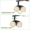 ZMH LED Deckenleuchte Drehbar Modern Schwarze 2 Flammig 8W Produktbild-Vorschau 2