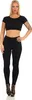 Damen Sport Fitness Leggings Slim; Schwarz lang 3XL Produktbild-Vorschau 5