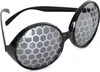 A pair of novelty sunglasses with a honeycomb pattern on the lenses. Produktbild-Vorschau
