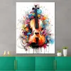 Abstrakt Kontrabass Colour Splash Leinwandbild Wandbild Produktbild-Vorschau 3