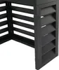 A close-up view of a black metal louvered cover for an air conditioner or heat pump. Anteprima dell’immagine prodotto