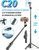 Výsuvný stativ pro selfie tyč pro telefon, max. délka 130 Náhled obrázku produktu 2